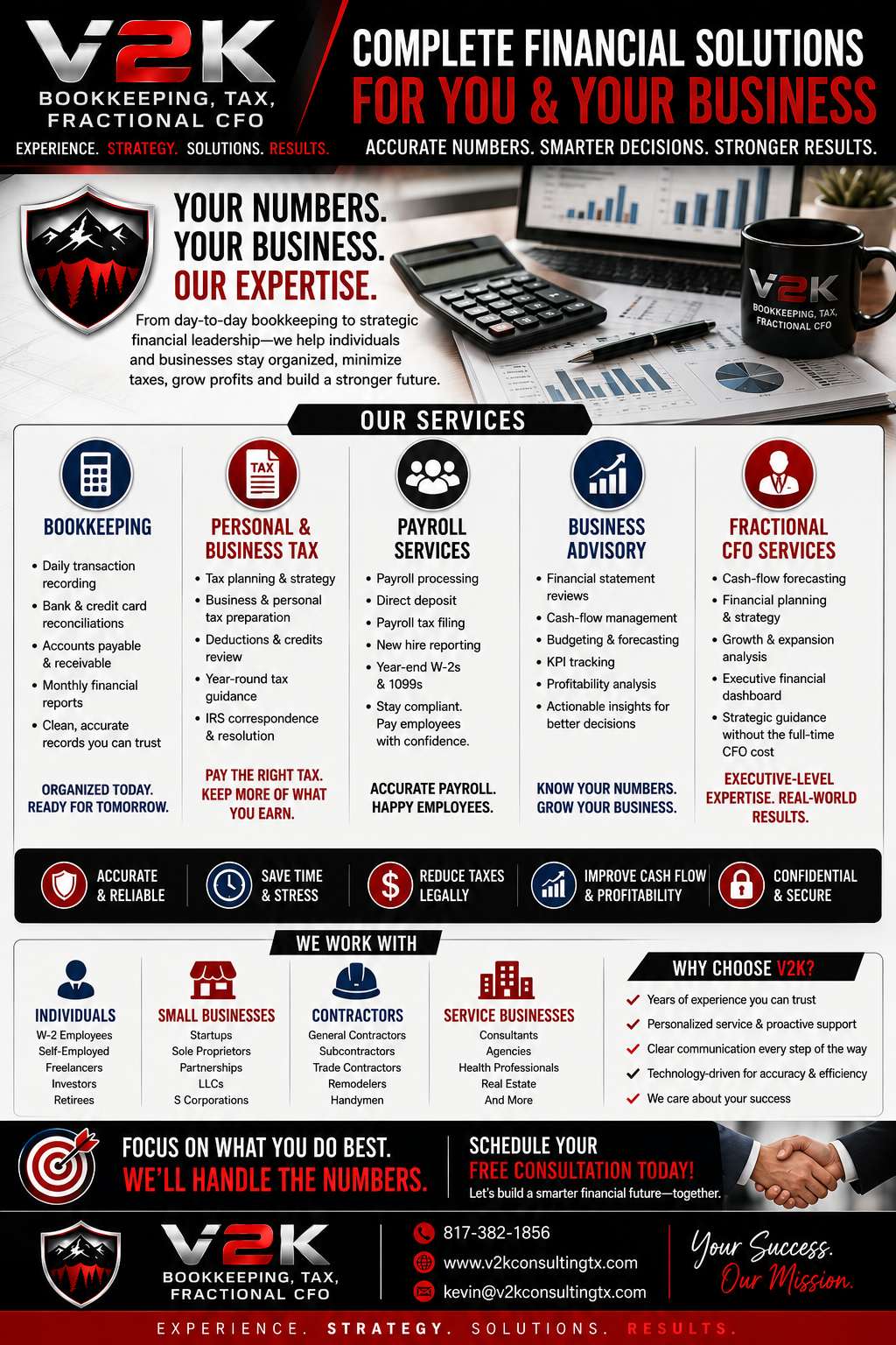 V2K Consulting — Complete Financial Solutions: Bookkeeping, Tax, Payroll, Fractional CFO